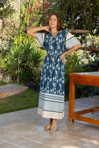 Indigo Cotton Boho Nightgown