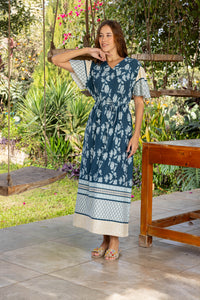 Indigo Cotton Boho Nightgown