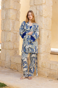 Azzurra Paisley Lace-Cuff Set