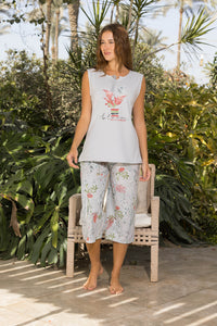 Wildflower Tie-Neck Sleeveless Pyjama Set