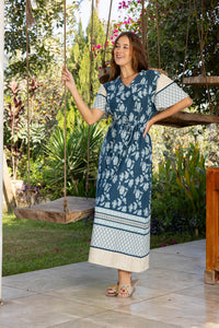Indigo Cotton Boho Nightgown
