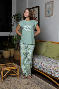 Alabaster Viscose Pyjama Trio