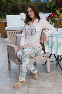 Wildflower Watercolour Iris Organic Cotton Pyjama Set