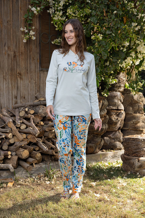 Wildflower Painted Floral Organic Cotton Pyjama Set