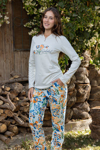 Wildflower Painted Floral Organic Cotton Pyjama Set