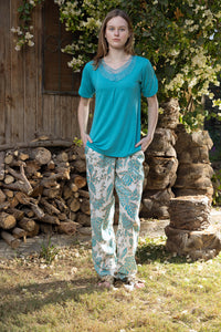 Lagoon Foliage Viscose Pyjama Set