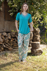 Lagoon Foliage Viscose Pyjama Set