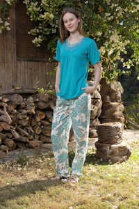 Lagoon Foliage Viscose Pyjama Set