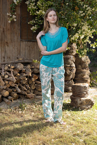 Lagoon Foliage Viscose Pyjama Set