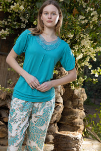 Lagoon Foliage Viscose Pyjama Set