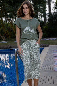 Verdant Watercolour Floral Organic Cotton Pyjama Set