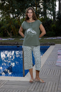 Verdant Watercolour Floral Organic Cotton Pyjama Set