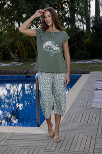 Verdant Watercolour Floral Organic Cotton Pyjama Set
