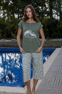 Verdant Watercolour Floral Organic Cotton Pyjama Set