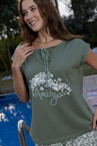 Verdant Watercolour Floral Organic Cotton Pyjama Set