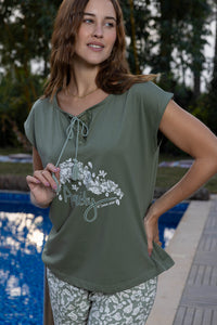 Verdant Watercolour Floral Organic Cotton Pyjama Set