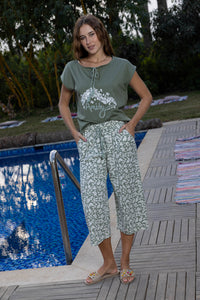 Verdant Watercolour Floral Organic Cotton Pyjama Set