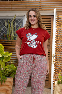 Crimson Ditsy Floral Organic Cotton Pyjama Set